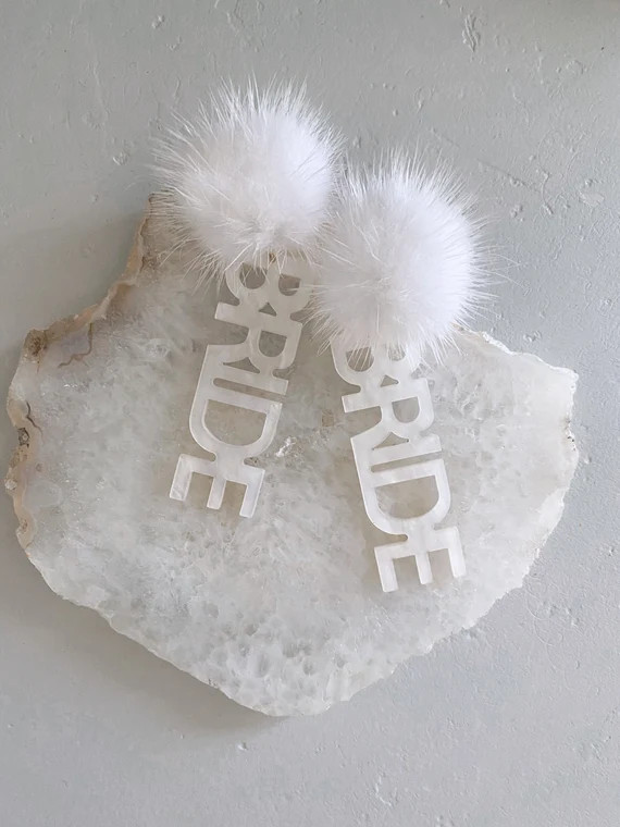 Bachelorette Trip Bride Statement Earrings Bride Gift - Etsy | Etsy (US)