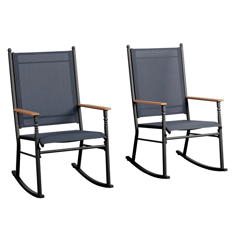 Walsunny Outdoor Patio Chairs Set of 2 Rockers Metal Rocking Chairs Furniture for Porch Backyard ... | Walmart (US)