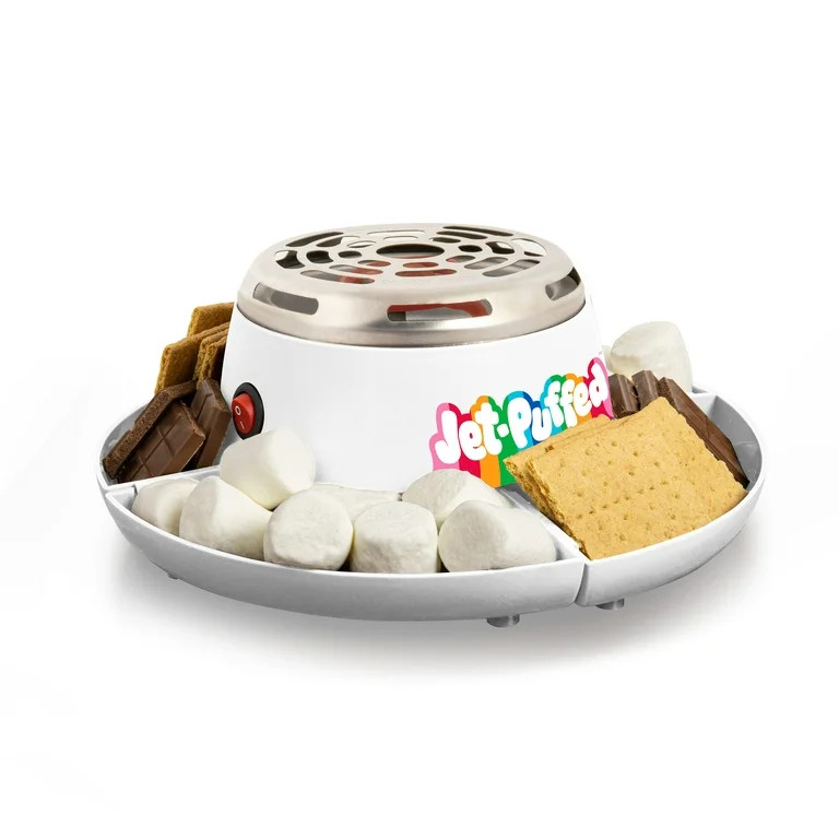 Jet-Puffed Electric Smores Maker Smores Kit with Trays & Marshmallows Roasting Forks, White | Walmart (US)