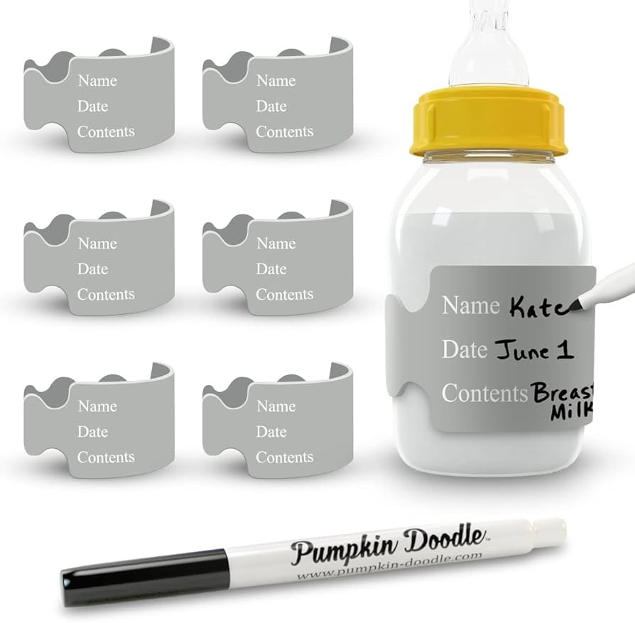 Pumpkin Doodle The Original Write and Reuse Baby Bottle Labels for Daycare | Amazon (US)