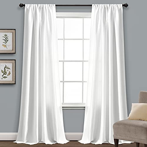 Lush Decor Venetian Light Filtering Window Curtain Panel Single 54" W x 95" L White - Drapes - White Curtains for Bedroom - Living Room Curtains | Amazon (US)