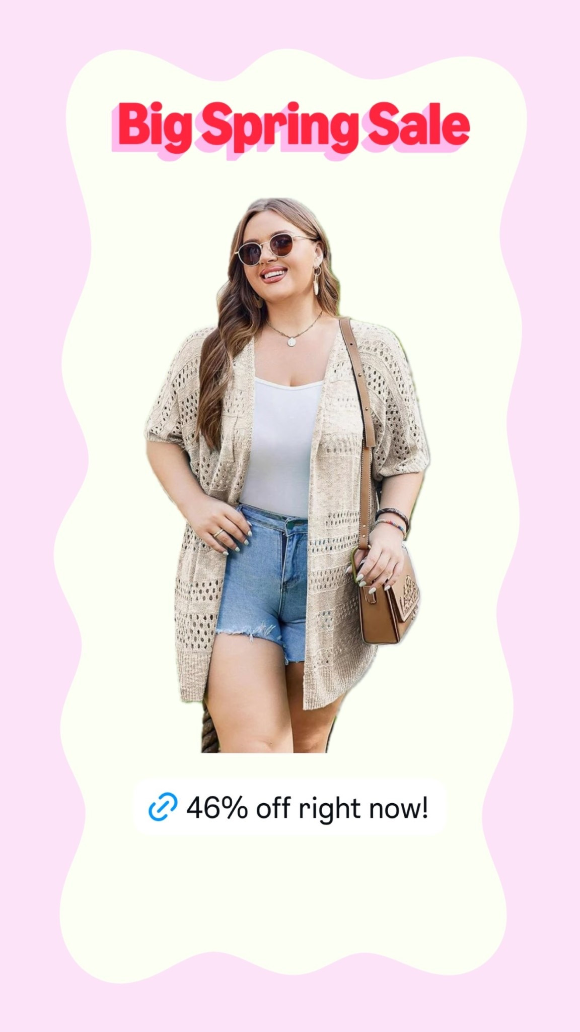 I love this crochet cardigan + it is 46% off!! 

 #LTKootd #LTKSaleAlert #LTKPlusSize