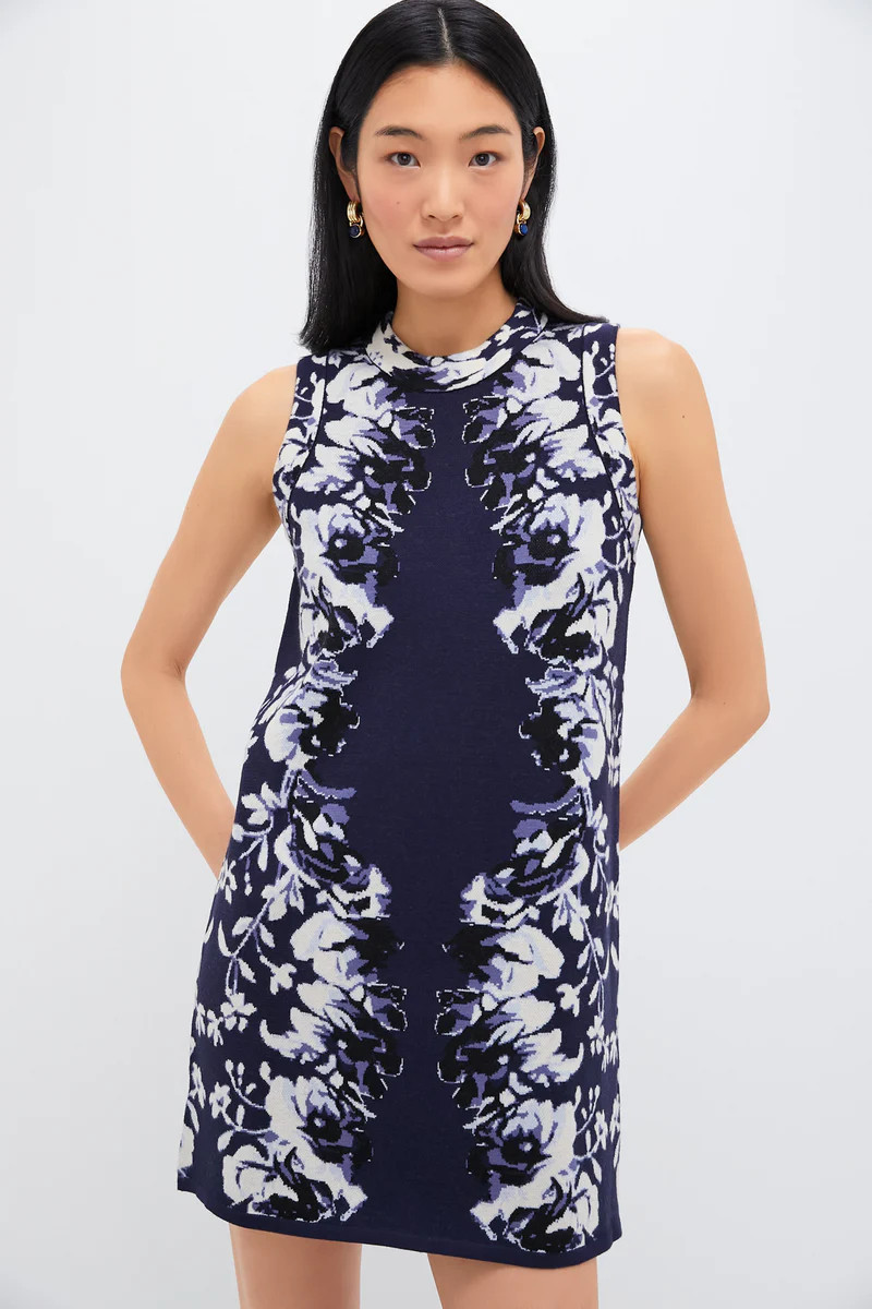 Indigo Reflection Knit Jacquard Marie Dress | Tuckernuck (US)