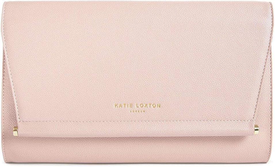 Katie Loxton Ava Womens Medium Vegan Leather Envelope Clutch Handbag Pale Pink | Amazon (US)