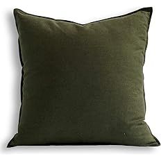 Jeanerlor 20"x20" Pillowcase Green Cousion Cover Decor Cotton Linen with Unique Design to Embelli... | Amazon (US)