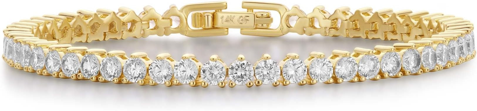 14K Gold Filled Tennis Bracelet for Women-2mm 3mm 4mm CZ Opal Gold Tennis Bracelet for Women, Val... | Amazon (US)