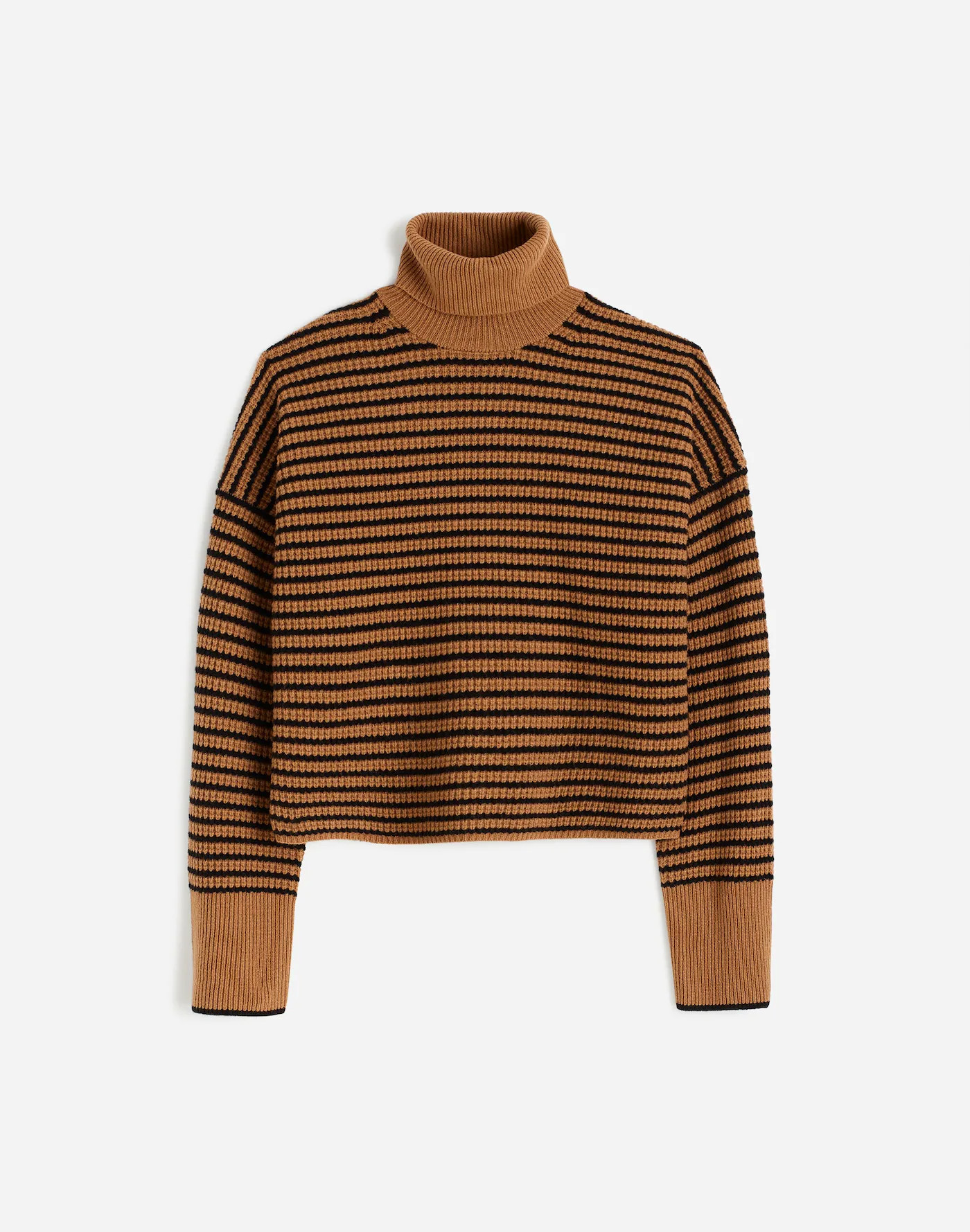 Wool Waffle-Knit Turtleneck in Stripe | Madewell