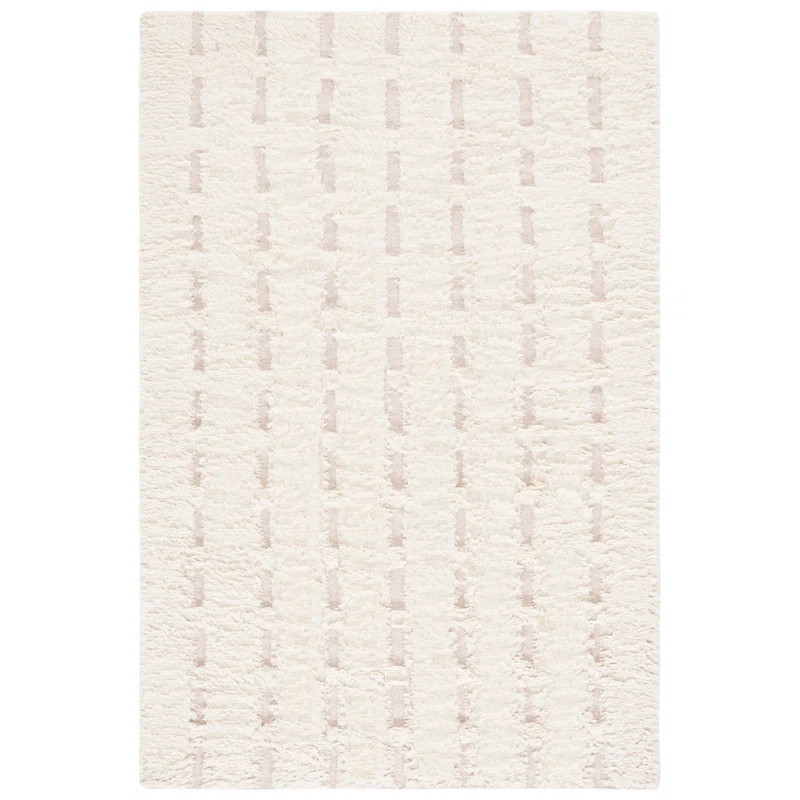 Stephane Striped Flatweave Area Rug in Pink/Ivory | Wayfair North America