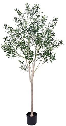 Amazon.com: JUSTOYOU 6ft (71 in) Artificial Olive Tree, Faux Tree Indoor, Fake Tree Plant in Pot,... | Amazon (US)