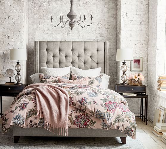 Harper Upholstered Tufted Tall Bed | Pottery Barn (US)