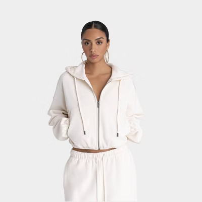 KBB by KAHLANA Women's 'The Zip-Up Hoodie' - Cream L | Target