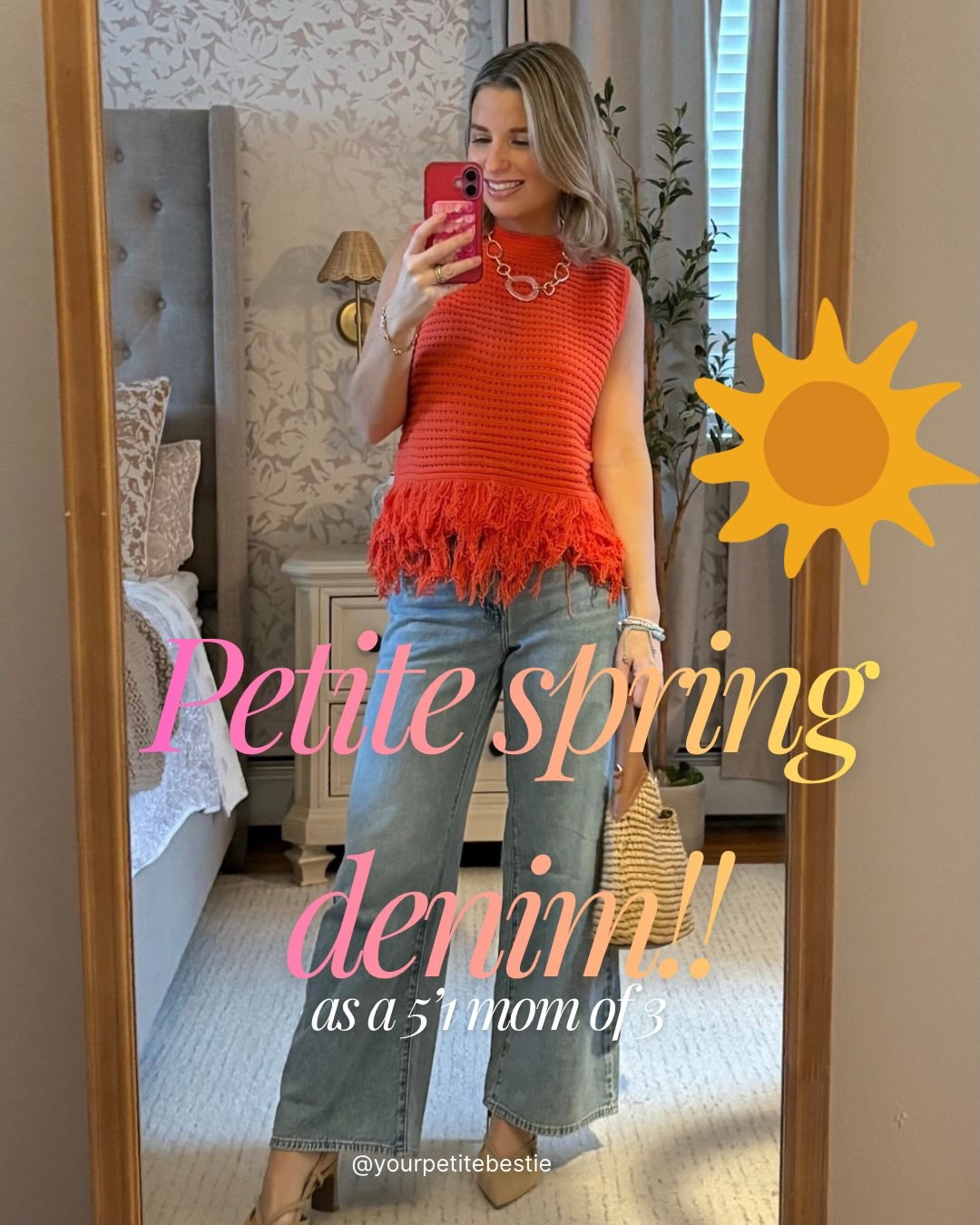 Comment JEANS for a 🔗! 👖 🩵 ✨ 

#petitejeans #petitedenim #petitestyle #styleinspo #styletips styling springtime spring jeans spring denim summer ootd outfitinspo