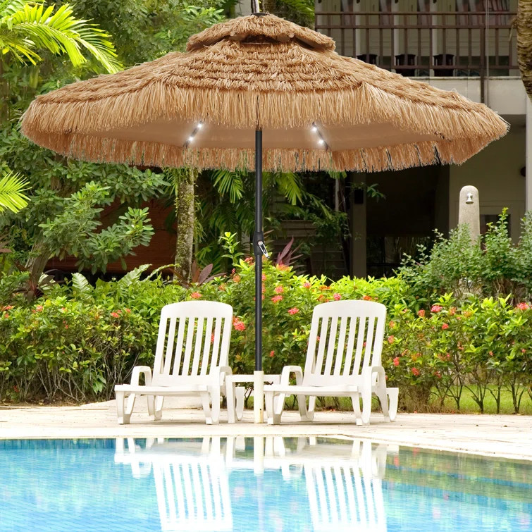 Chamberland 10' Octagonal Lighted Beach Umbrella | Wayfair North America
