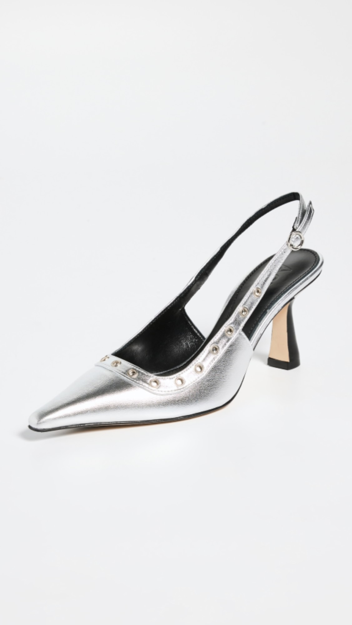 AEYDE Isotta Laminated Nappa Leather Silver Pumps | Shopbop | Shopbop