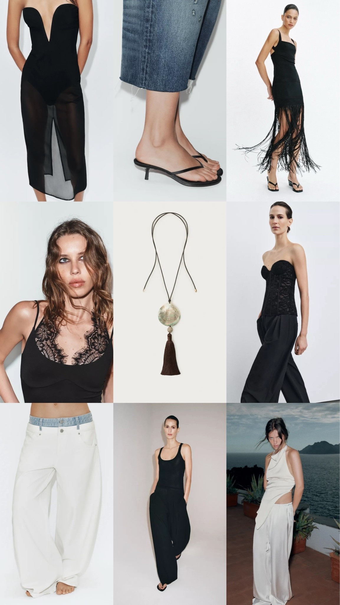 Zara new in

Black summer outfits
Fringed dress 
Sheer dress 
Holiday outfits summer 
Lace corset 

#zara

#LTKuk #LTKsummer