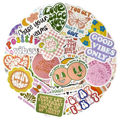 Wrapables Waterproof Vinyl Stickers for Water Bottles, Laptop, Phones, Skateboards, Decals for Teens, 100pcs, Motivational | Target