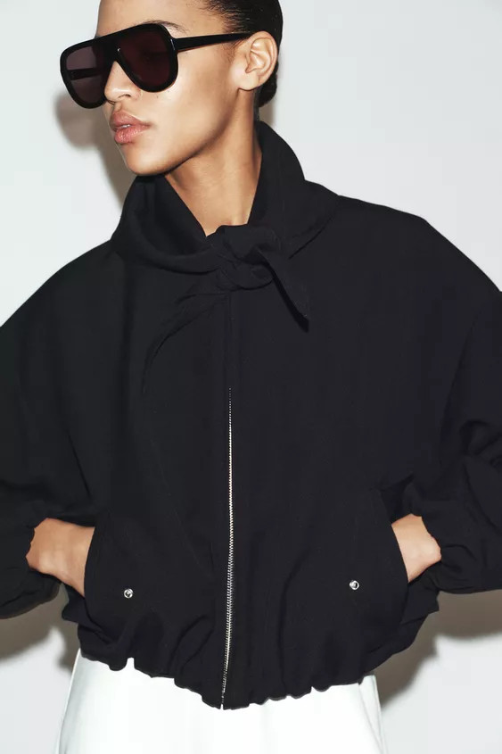 BOMBER JACKET WITH REMOVABLE SCARF | Zara Canada