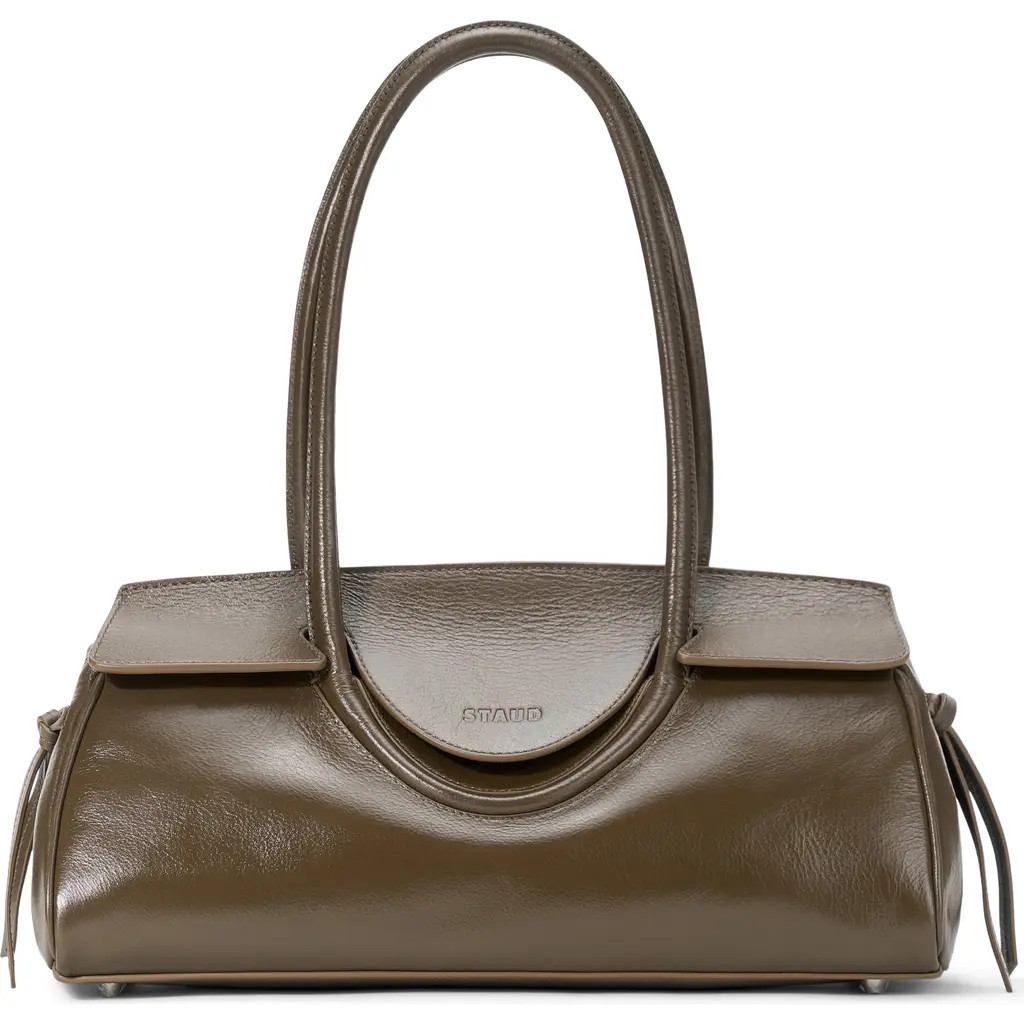 STAUD Maude Leather Shoulder Bag in Truffle at Nordstrom | Nordstrom