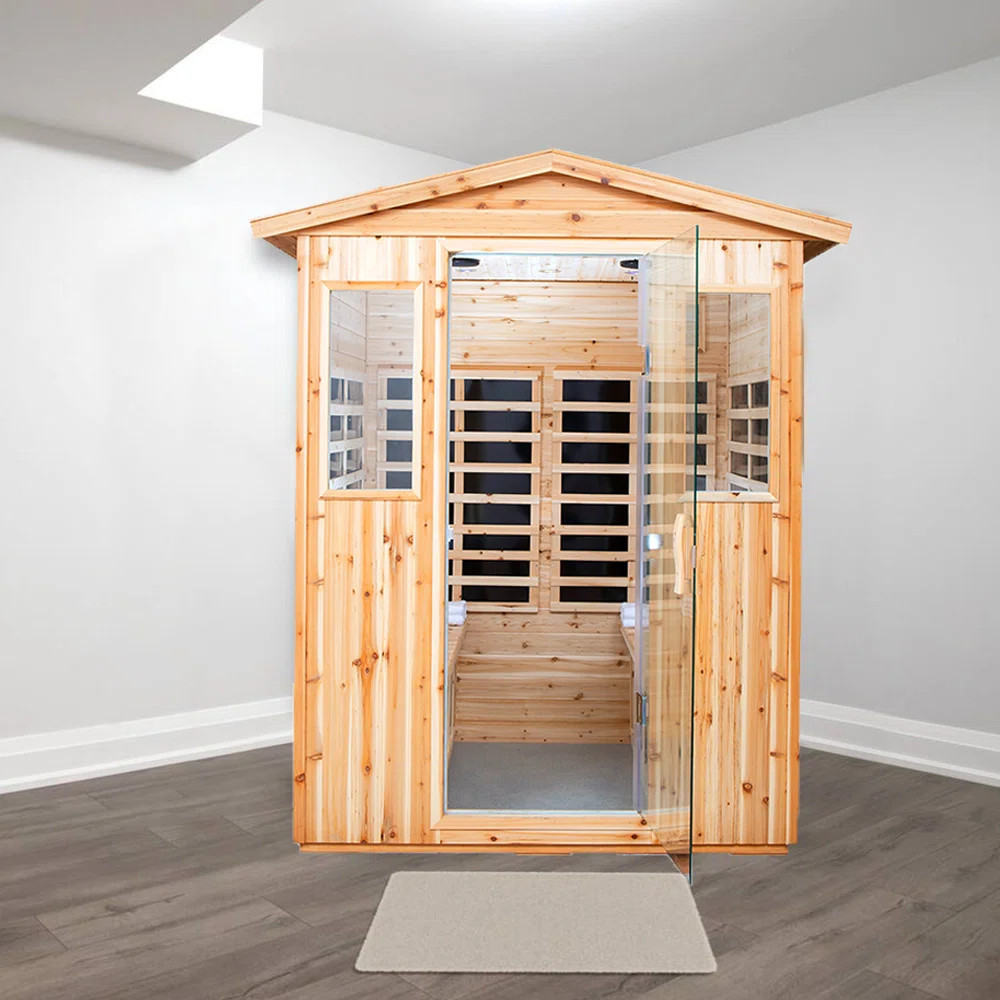 Jeltyprey 4 - Person Bluetooth Compatible FAR Infrared Sauna in Fir | Wayfair North America
