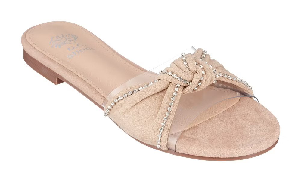 GC Shoes Rihanna Knotted Embellished Lucite Slide Flat Sandals | Target