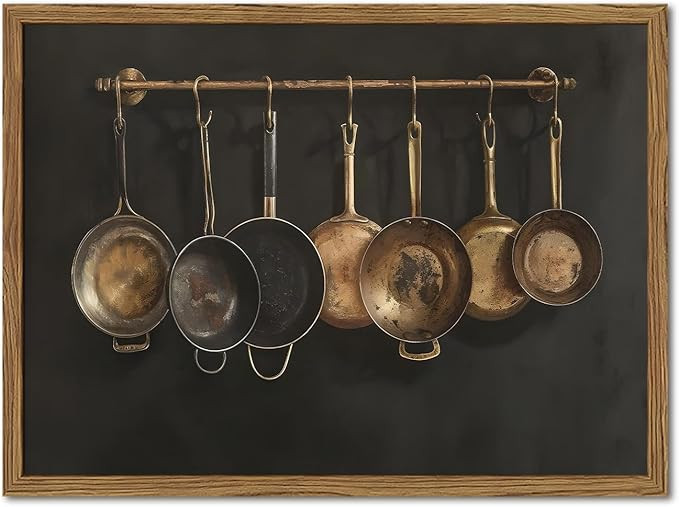 Framed Vintage Kitchen Canvas Wall Art, Farmhouse Pans Pictures Wall Decor Prints, Rustic Hanging... | Amazon (US)