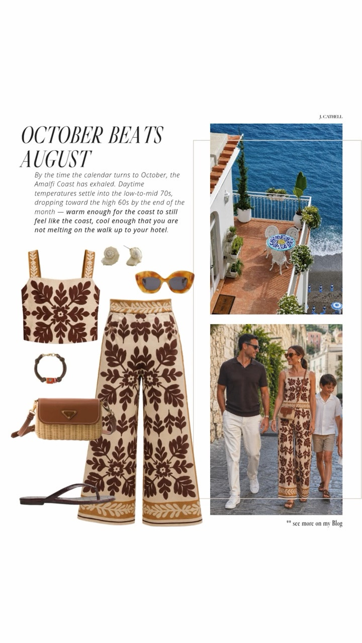 ✨ I've loved the Amalfi Coast in peak season—but the more I researched it, the more convinced I became that October is when it truly shines.

Fewer crowds, golden afternoons, crisp evenings, and the freedom to experience the coast without the summer rush. Think spontaneous dinners, scenic hikes you'll actually enjoy, and that effortless Italian pace that makes the Amalfi Coast so unforgettable.

If you're dreaming of an Italian getaway, this might just convince you to skip August and book October instead. Tap to read my complete guide on what to wear, where to stay, and why the off-season is the best season. 🇮🇹🤍#AmalfiCoast #ItalyTravel #Positano #Ravello #FallTravel #EuropeanVacation #TravelGuide #QuietLuxury #TravelStyle #LTKFinds

#LTKSeasonal #LTKOver40 #LTKTravel