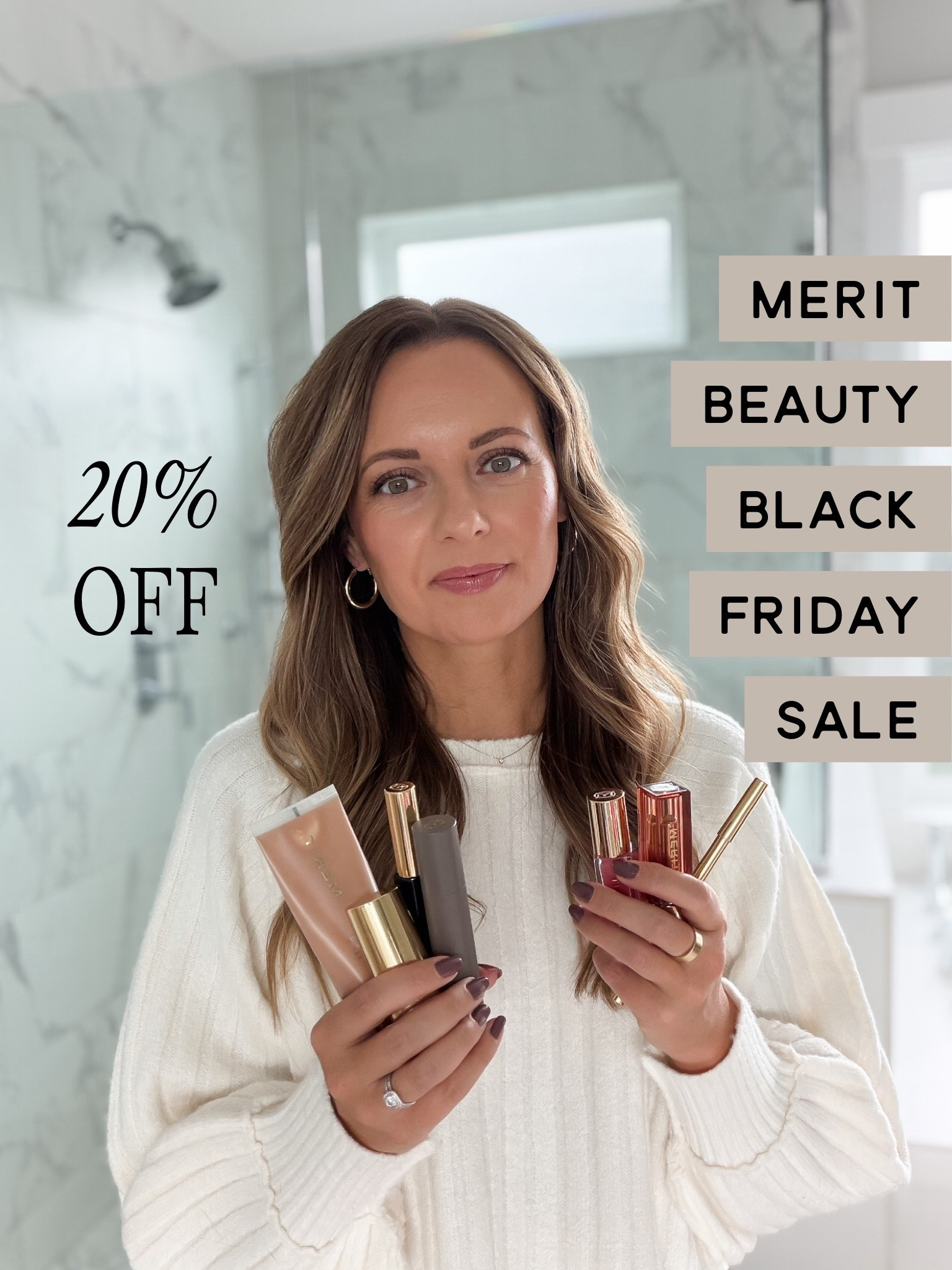 It’s here!!! The once a year 20% off Merit Beauty sale ✨ This is the only sale they do, so now is the time to stock up or grab gifts!

I use Merit everyday! Here’s a breakdown of my favorite products that I use daily and love. 

1. The Uniform - shade 22 in summer and 24 in winter. 
2. Complexion stick in shade sand
3. Bronzing balm - in Clay (or seine if I want to be a little darker)
4. Flush balm in color Cheeky (also love Le bonbon for a bright pink, Stockholm for a soft pink) 
5. Brow pencil in shade light brown 
6. Lip liner - Beverly Hills 
7. Lip oil - pointelle
8. Lipstick - baby

Favorite blending brush for bronzer and blush is from dibs!


#LTKBeauty #LTKSaleAlert #LTKCyberWeek