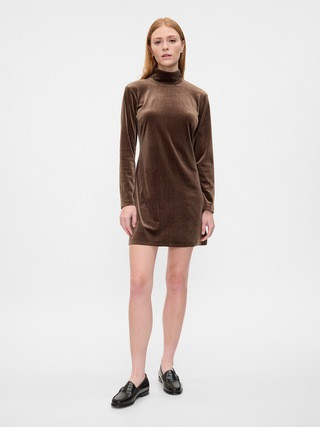 Recycled Velvet Mockneck Mini Dress | Gap Factory