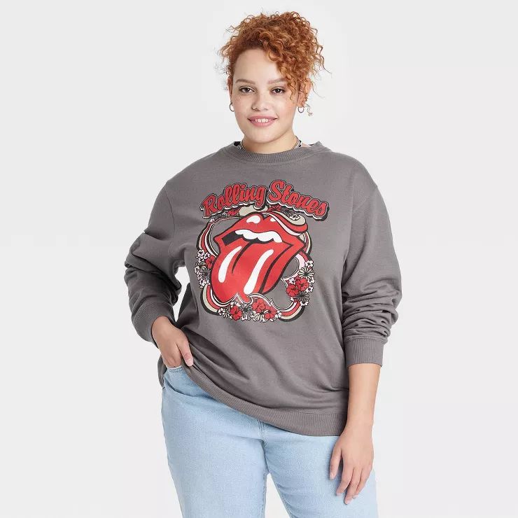 Women's The Rolling Stones Valentine's Day Graphic Sweatshirt - Black | Target