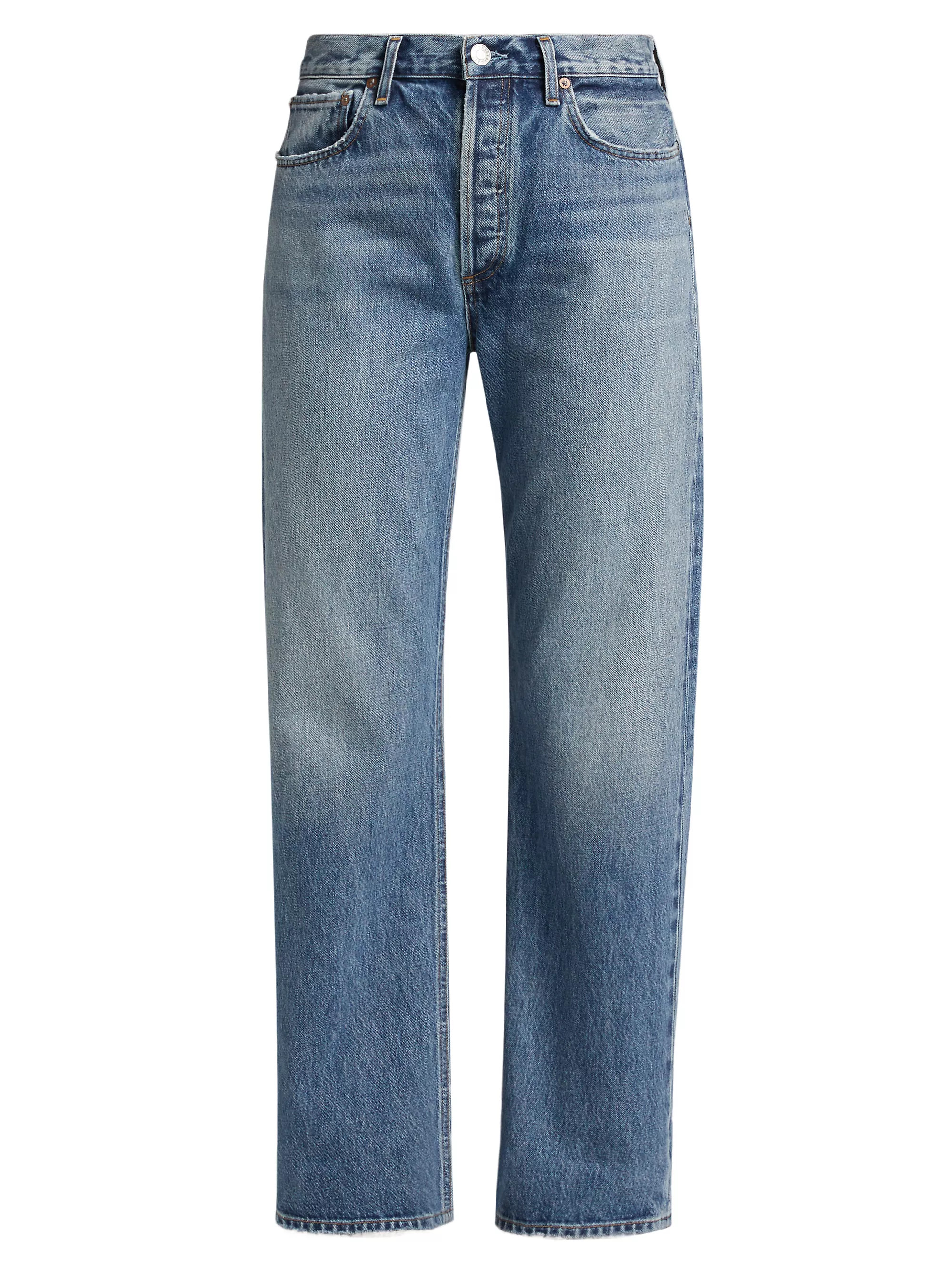 Agolde Fran High-Rise Straight-Leg Jeans | Saks Fifth Avenue | Saks Fifth Avenue
