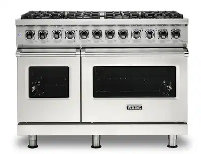 Viking - 5-Series Dual Fuel Self-Clean 48"W Sealed Burner Range - Pure White | Best Buy U.S.