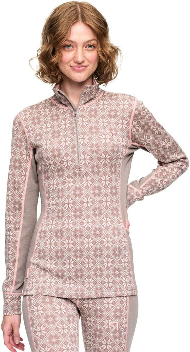 Kari Traa Rose Half Zip Women's Baselayer Top - 100% Merino Wool Fitted Long Sleeve Knit Thermal ... | Amazon (CA)