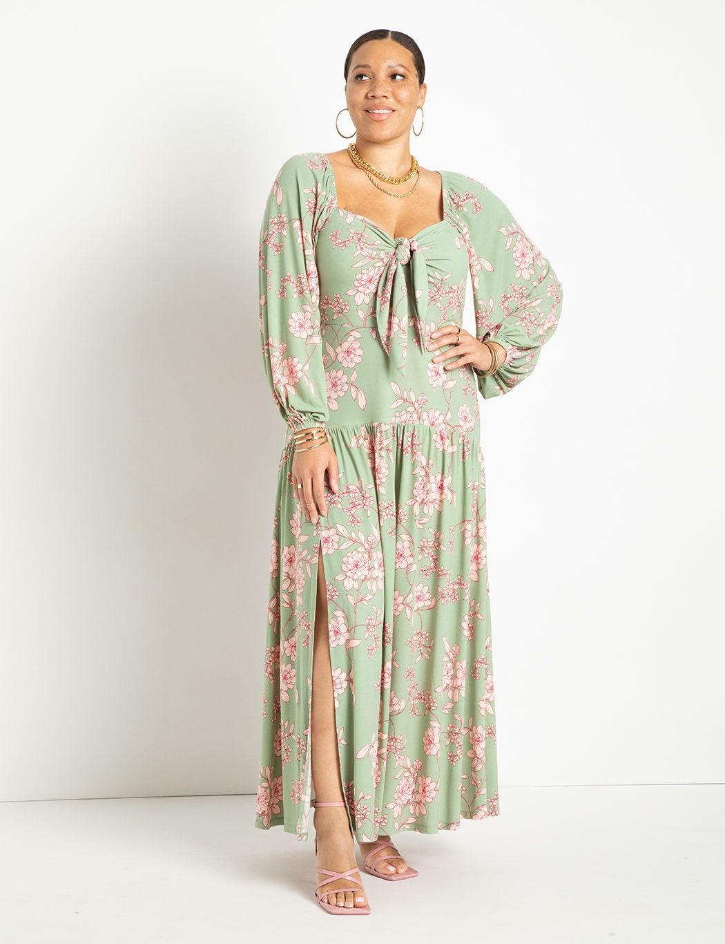 Tie Front Maxi Dress | Eloquii