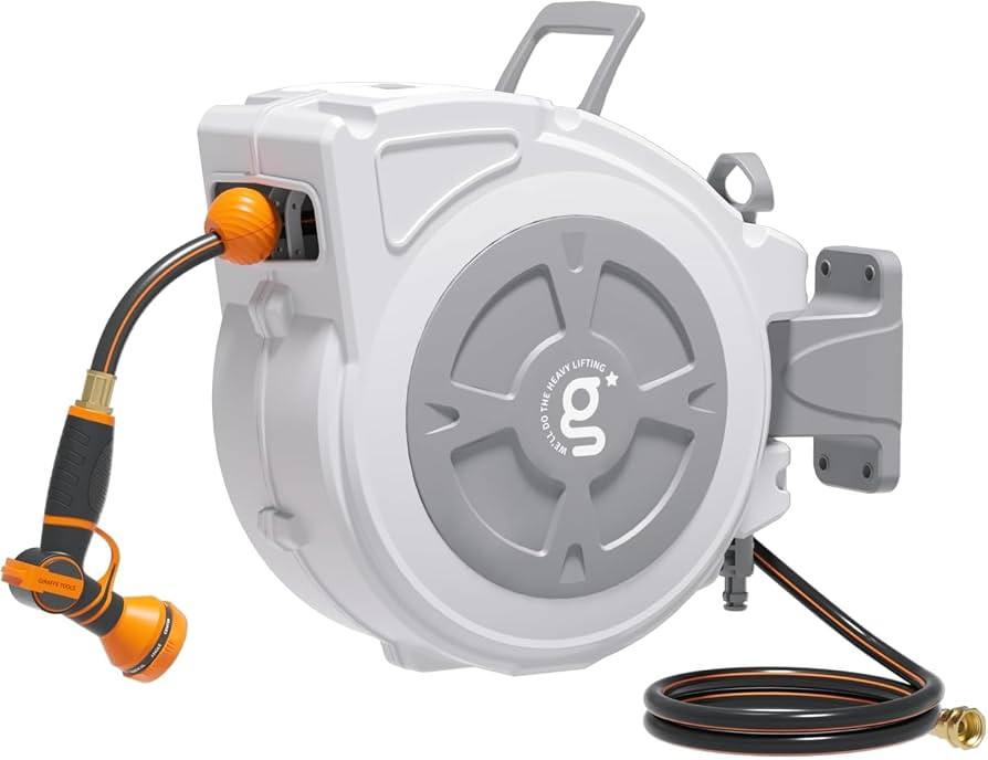 Giraffe Tools Retractable Hose Reel 1/2" x 65 ft Wall Mount Auto Rewind | Amazon (US)