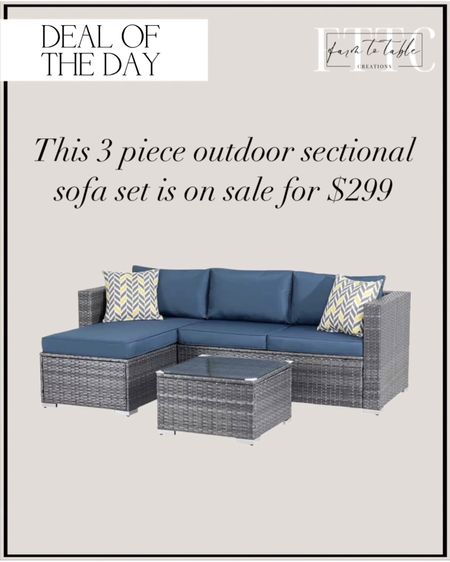 Deal of the Day. Follow @farmtotablecreations on Instagram for more inspiration. Walsunny 3 Piece Aegean Blue Outdoor Furniture Sectional Sofa Patio Set Silver Gray Rattan Wicker. Patio Furniture. Outdoor Furniture Sale. Outdoor Sectional Set Sale. Walmart Finds. Walmart Home  

#LTKfamily #LTKhome #LTKsalealert