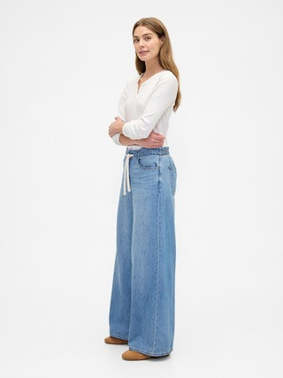 Mid Rise Pull-On SuperLight Baggy Jeans | Gap Factory