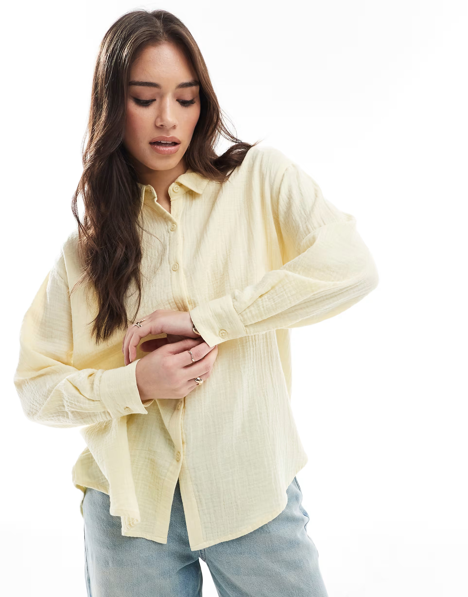 Cotton On long sleeve shirt in lemon icing | ASOS | ASOS (Global)