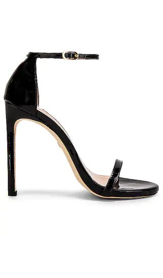 Stuart Weitzman Nudist Heel in Black Patent | Revolve Clothing (Global)