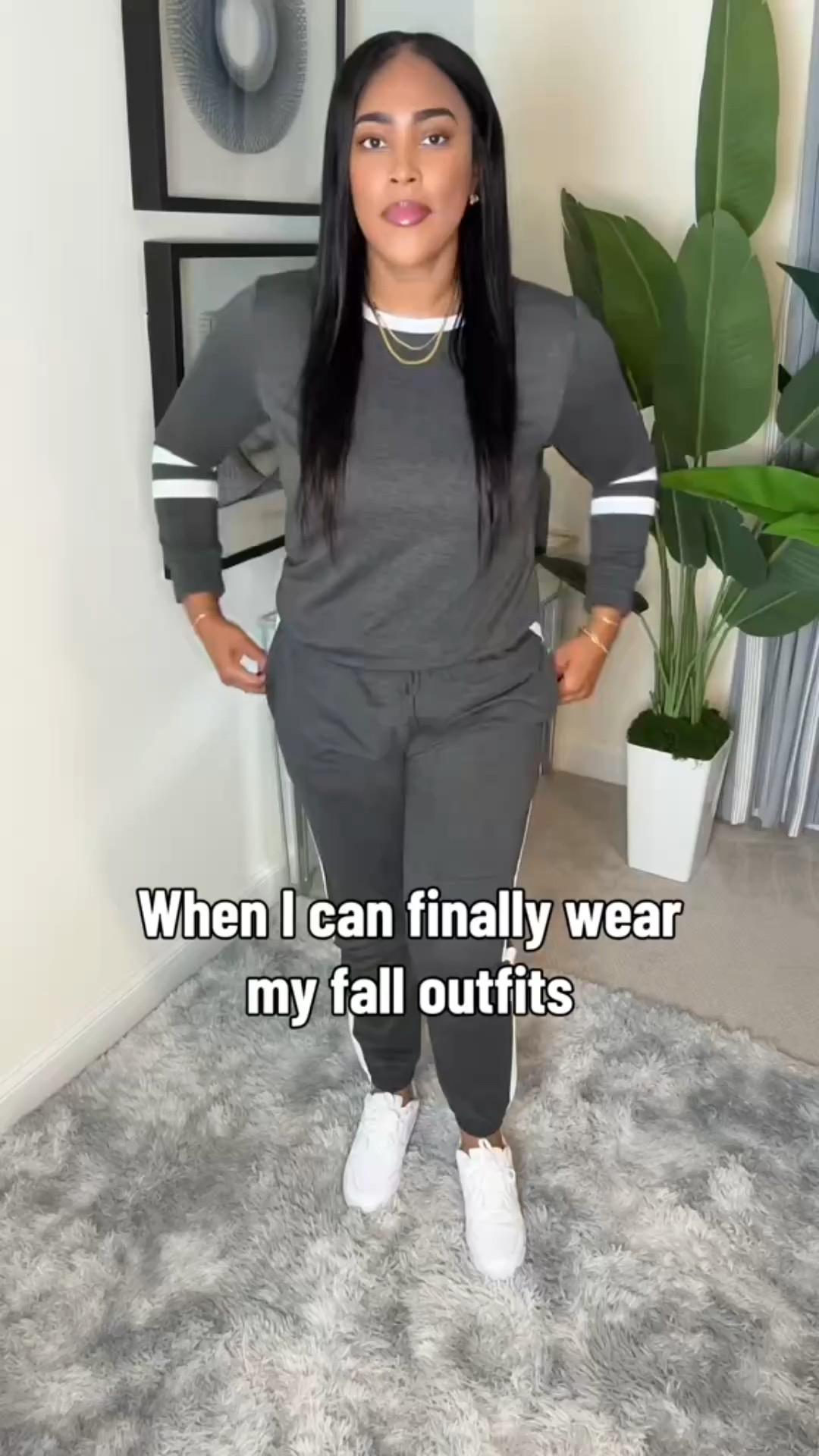 When you can finally wear your cute fall outfits! I love a varsity themed set every time. ￼