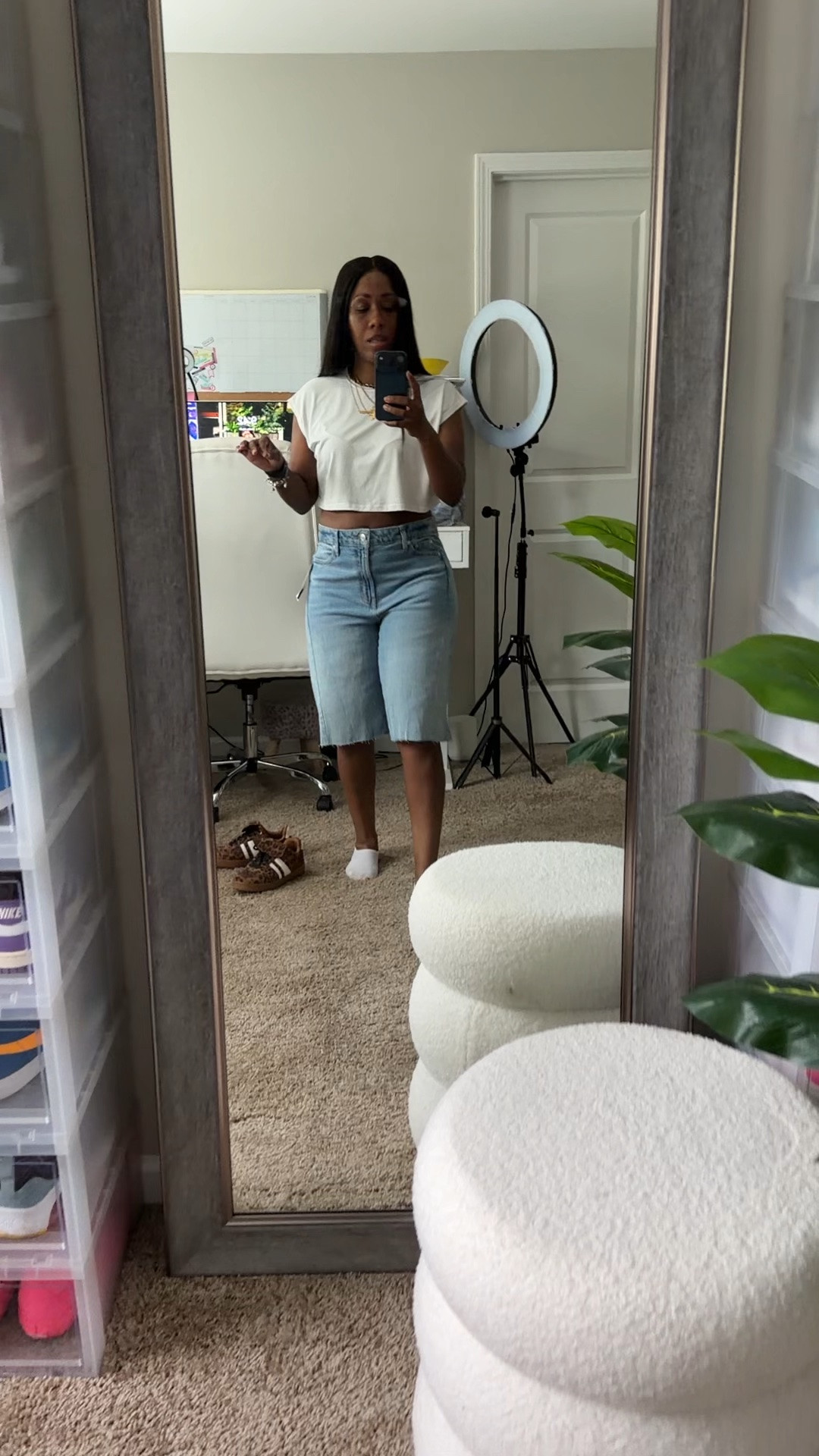 Denim Bermuda shorts and white shirt outfit idea

#LTKootd #LTKOver40 #LTKPetite