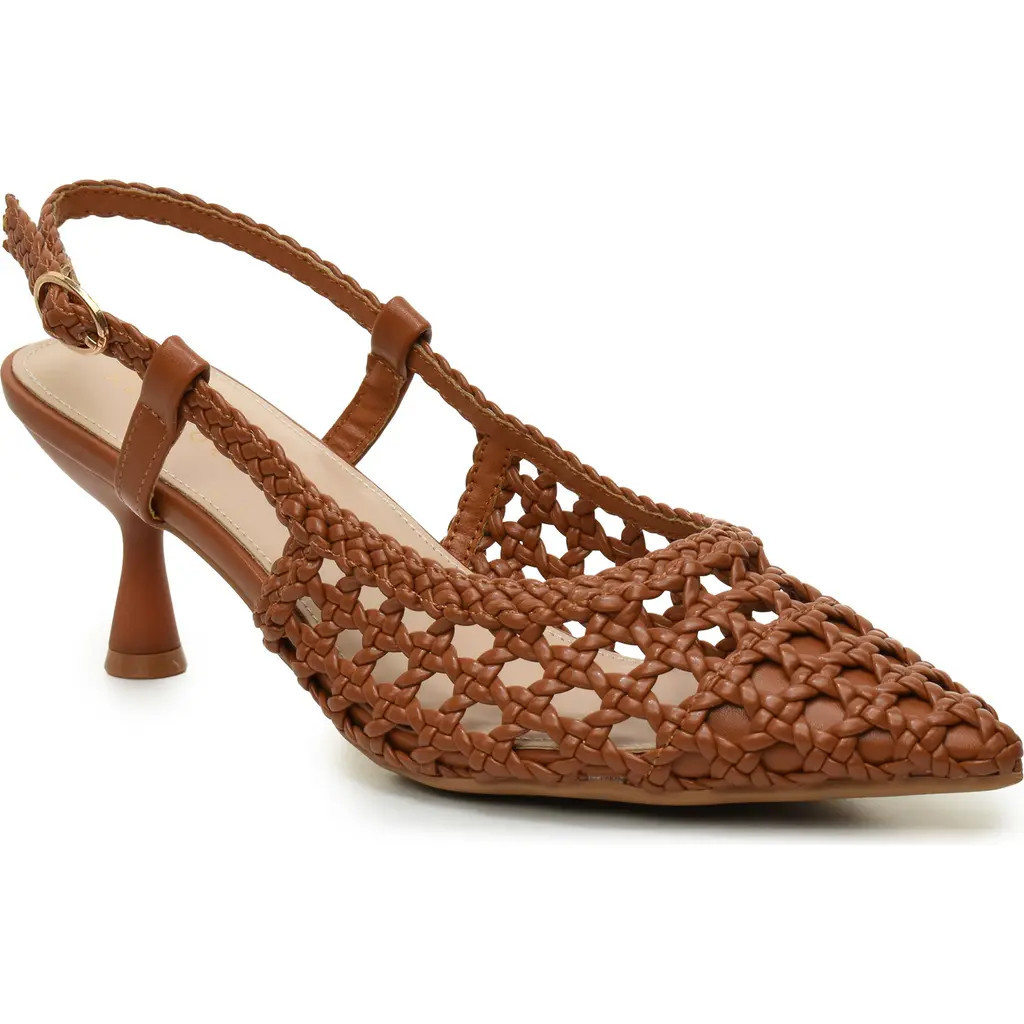 Nicole Miller Knotty Braided Slingback Pump in Cognac at Nordstrom Rack, Size 7.5 | Nordstrom Rack