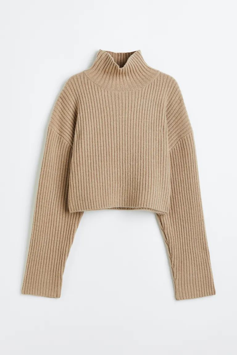 Ribbed Mock Turtleneck Sweater | H&M (US)