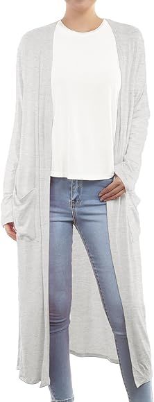 BILY Women's Side Split Open Front Light Weight Long Cardigan | Amazon (CA)