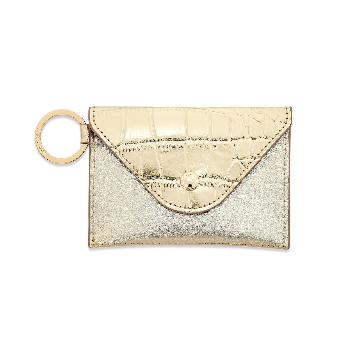 Mini Envelope Wallet - Solid Gold Rush Croc-Embossed | Oventure