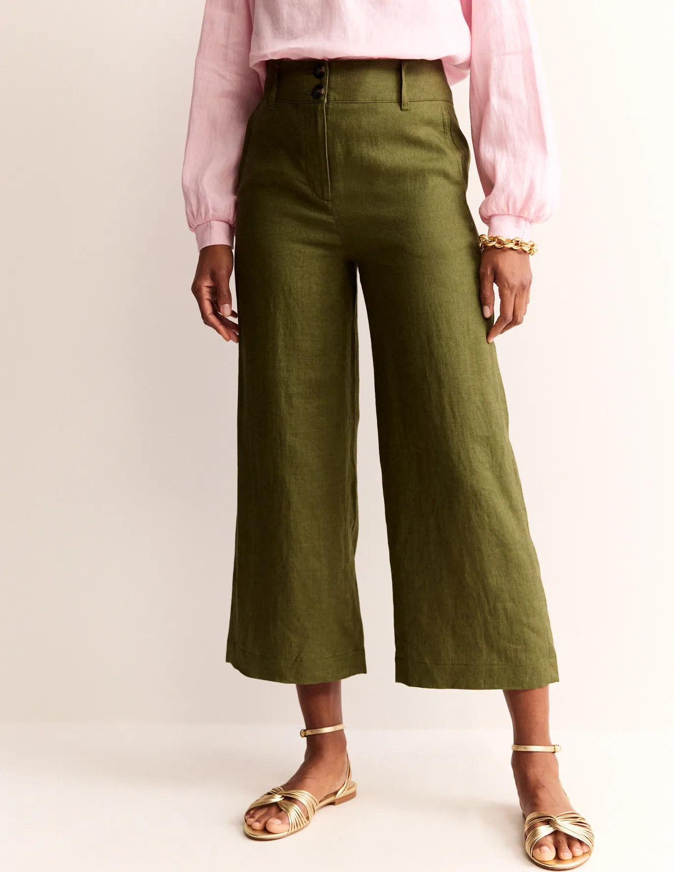 Westbourne Linen Crop Trousers | Boden (UK & IE)