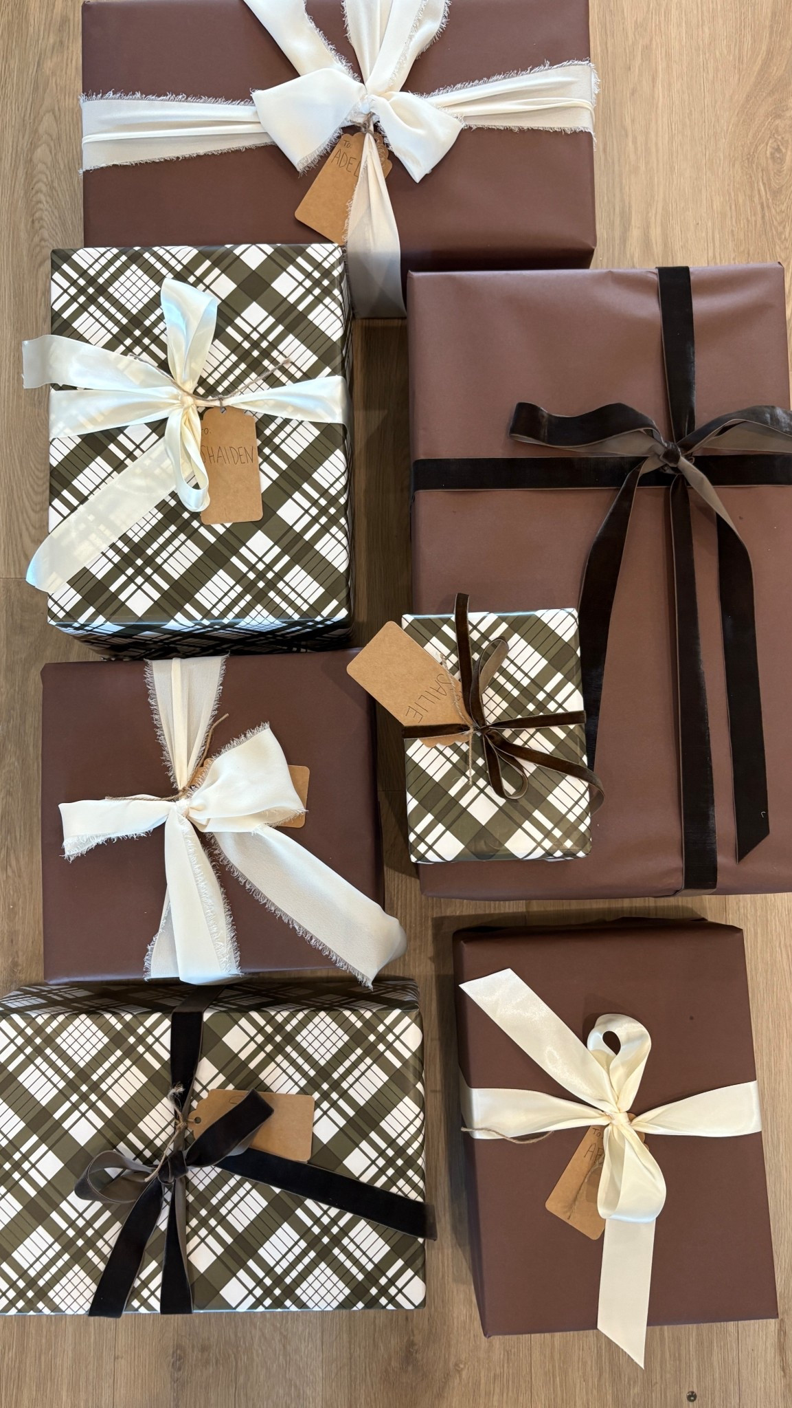 My wrapping paper this year! Loving the matte chocolate brown paper & the green plaid! All from Target & Amazon so fast & free shipping! 

#LTKHoliday #LTKHome #LTKU