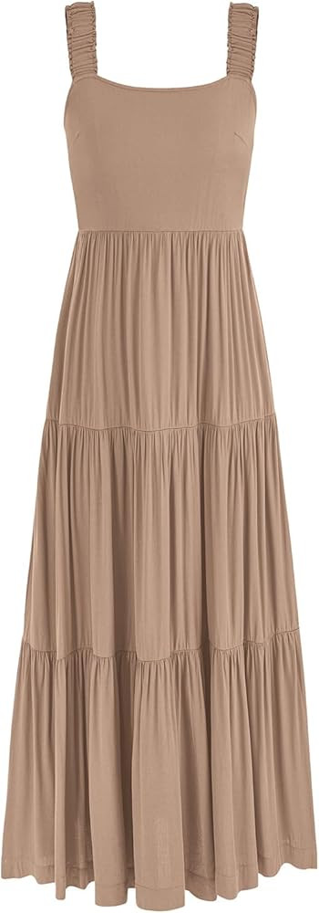 PRETTYGARDEN Womens 2024 Summer Flowy Tired Maxi Backless Beach Long Dress | Amazon (US)