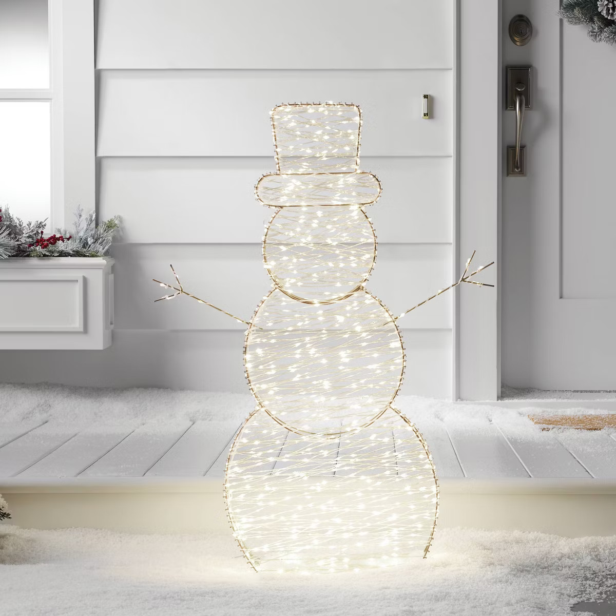 750ct LED High Density Champagne Metal Christmas Snowman Twinkling Novelty Sculpture Light Warm W... | Target