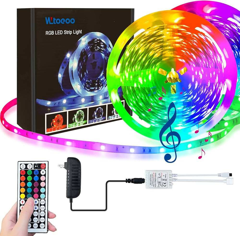 Led Strip Lights, 32.8ft Flexible Color Changing RGB Led Wall Lights with Remote 44 Key, DIY Colo... | Amazon (US)