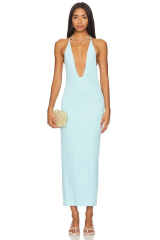 NBD Hilton Midi Dress in Baby Blue from Revolve.com | Revolve Clothing (Global)